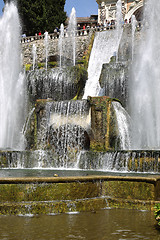 Image showing TIVOLI, ITALY - APRIL 10, 2015: Tourists visiting Fountain of Ne