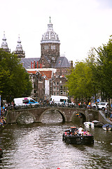 Image showing AMSTERDAM, THE NETHERLANDS - AUGUST 19, 2015: View on Saint Nich