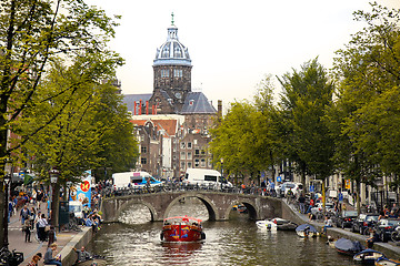 Image showing AMSTERDAM, THE NETHERLANDS - AUGUST 19, 2015: View on Saint Nich
