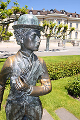 Image showing VEVEY, SWITZERLAND - 24 MAY: Bronze statue of comedian actor Cha