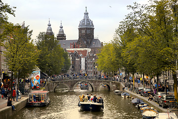 Image showing AMSTERDAM, THE NETHERLANDS - AUGUST 18, 2015: View on Saint Nich