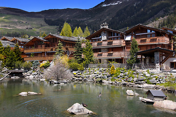 Image showing Chalet skiing resort in Verbier, Switzerland