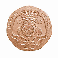 Image showing  Twenty pence coin vintage