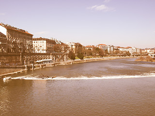 Image showing River Po, Turin vintage