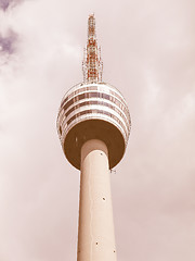 Image showing TV tower in Stuttgart vintage