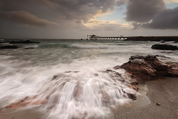 Image showing Shell Cove flows on a stormy day