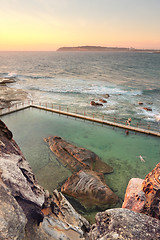 Image showing North Curl Curl Rockpool summer morning