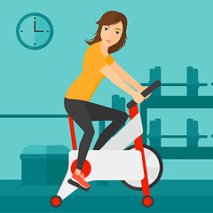 Image showing Woman doing cycling exercise.