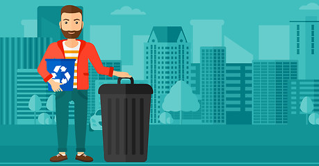 Image showing Man with recycle bins.