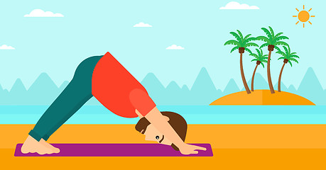 Image showing Man practicing yoga.