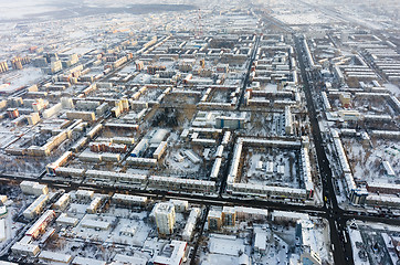 Image showing Residential district with TV towers. Tyumen.Russia