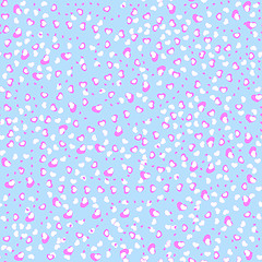 Image showing azure wrapping paper with littie pink hearts