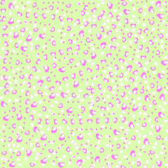 Image showing  green wrapping paper with littie pink hearts