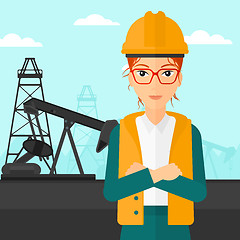 Image showing Cnfident oil worker.