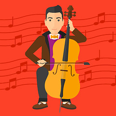 Image showing Man playing cello.