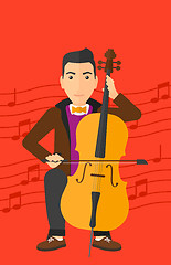 Image showing Man playing cello.