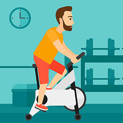 Image showing Man doing cycling exercise.