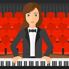 Image showing Woman playing piano.