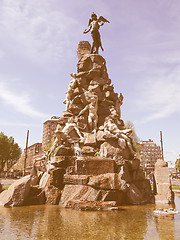 Image showing Traforo del Frejus statue, Turin vintage