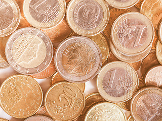 Image showing  Euro coins vintage