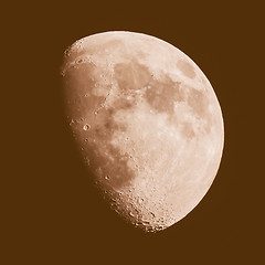 Image showing Retro looking Gibbous moon