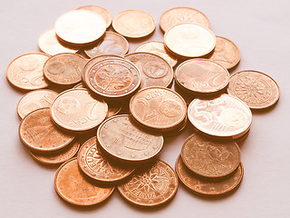 Image showing  Euro coins vintage