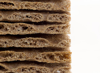 Image showing Stack of crackers (breakfast) isolated