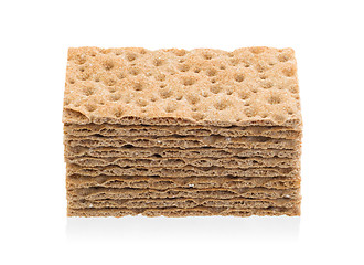 Image showing Stack of crackers (breakfast) isolated