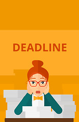 Image showing Woman having problem with deadline.