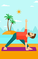 Image showing Man practicing yoga.