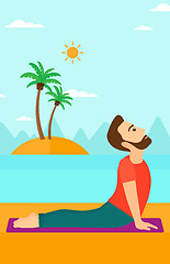 Image showing Man practicing yoga.