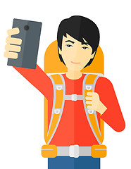 Image showing Man making selfie.