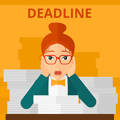 Image showing Woman having problem with deadline.