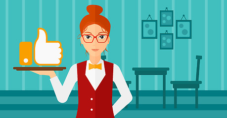 Image showing Waitress with like button.