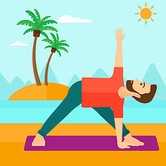 Image showing Man practicing yoga.