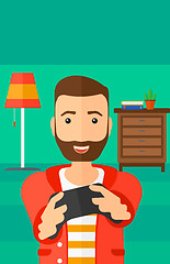 Image showing Man playing video game.