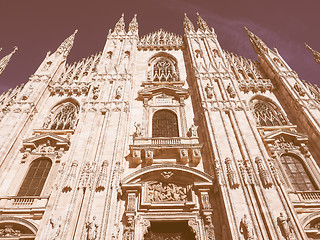 Image showing Retro looking Milan Cathedral