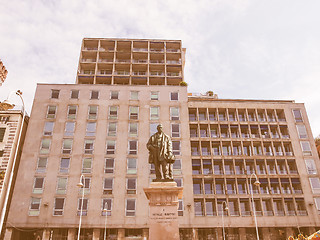Image showing Raffaele Rubattino statue in Genoa vintage