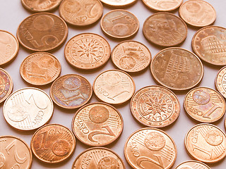 Image showing  Euro coins vintage