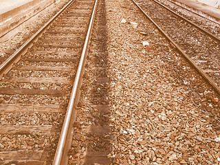 Image showing  Railway railroad tracks vintage