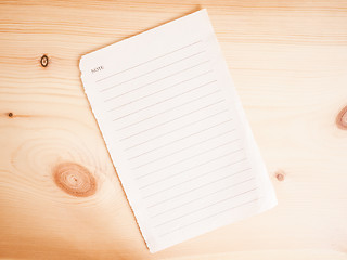 Image showing  Blank note book page vintage