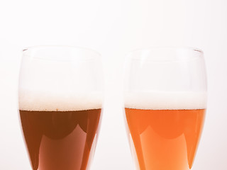 Image showing  Two glasses of German beer vintage