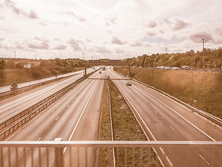 Image showing  Motorway in London vintage