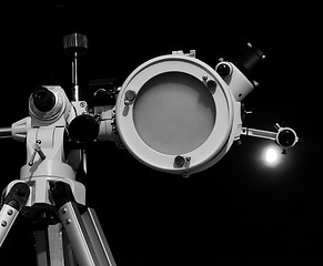 Image showing Black and white Astronomical telescope