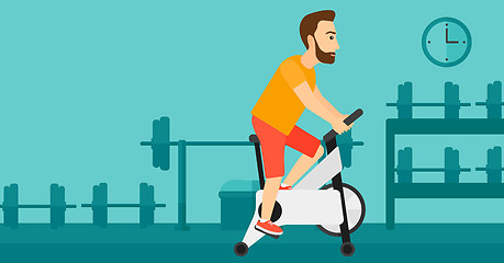Image showing Man doing cycling exercise.