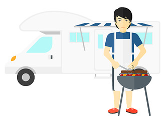 Image showing Man preparing barbecue.