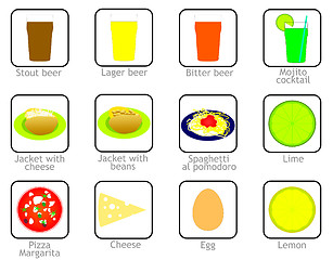 Image showing Food and drink icons