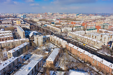 Image showing Bird eye view onto residential district. Tyumen