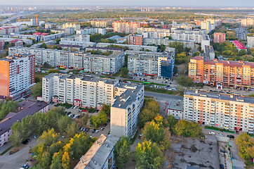 Image showing Aerial urban view on 50 let Oktyabrya street. Tyumen