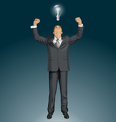 Image showing Vector Businessman With Hands Up